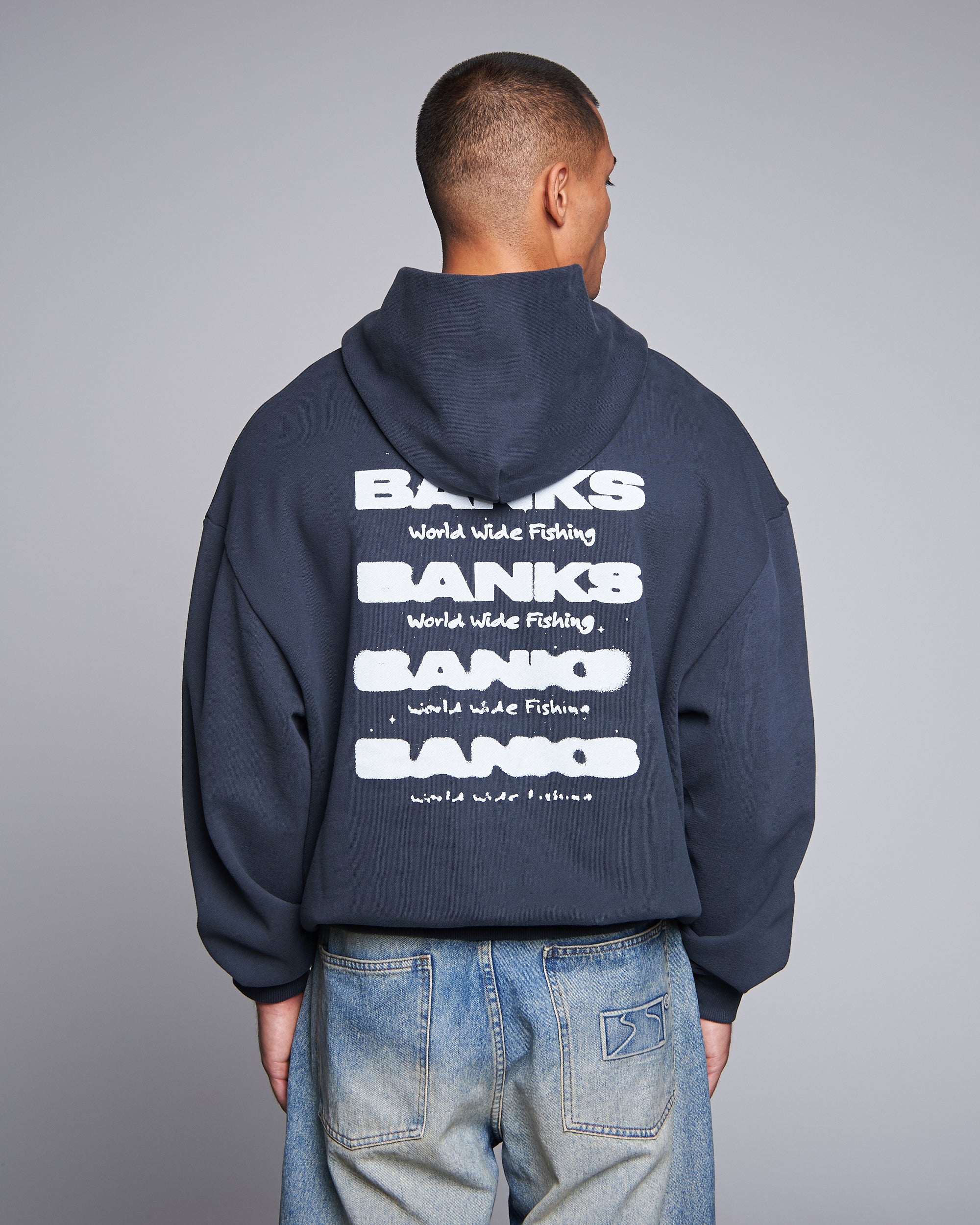 Faded World Wide Fishing Hoodie