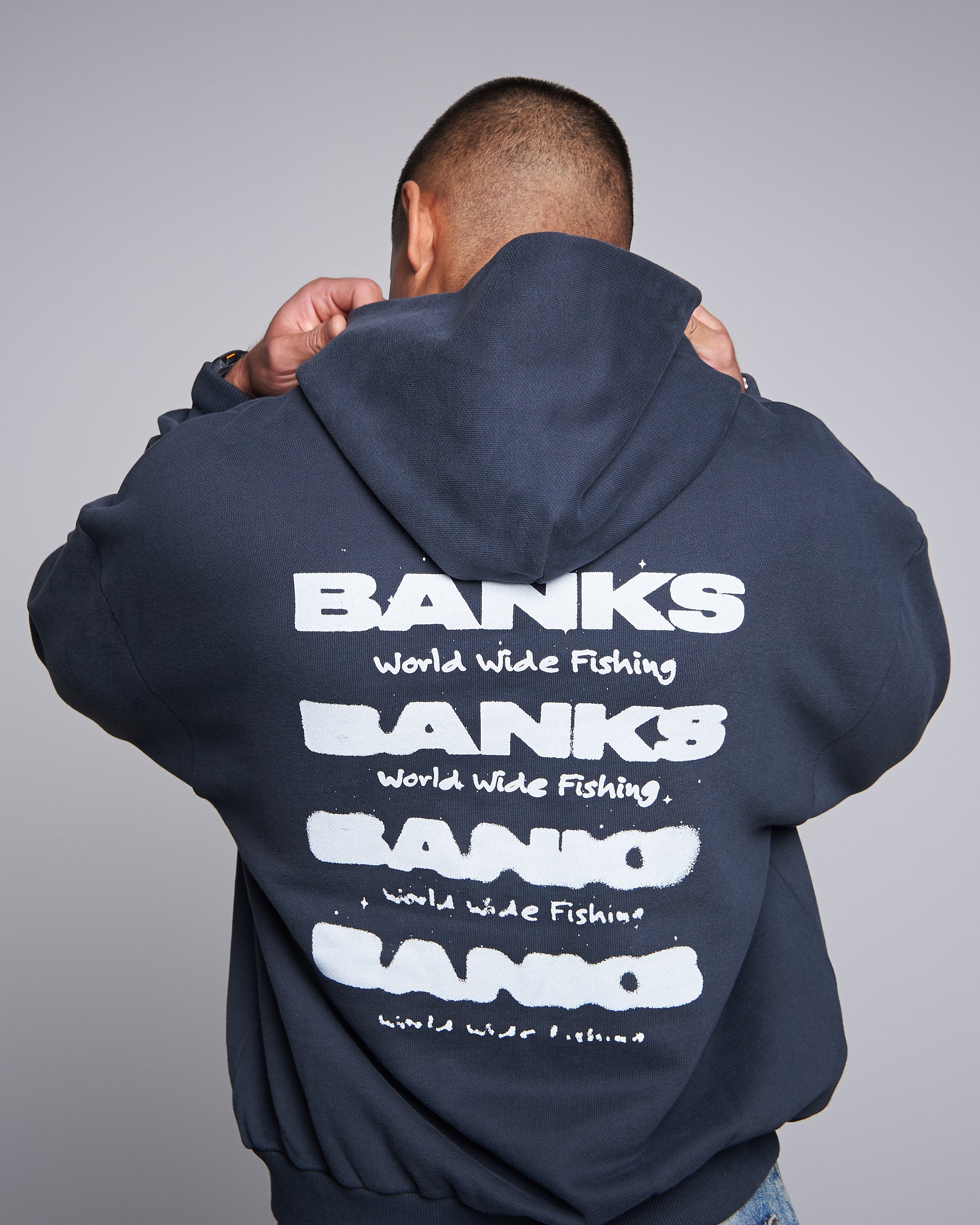 Faded World Wide Fishing Hoodie