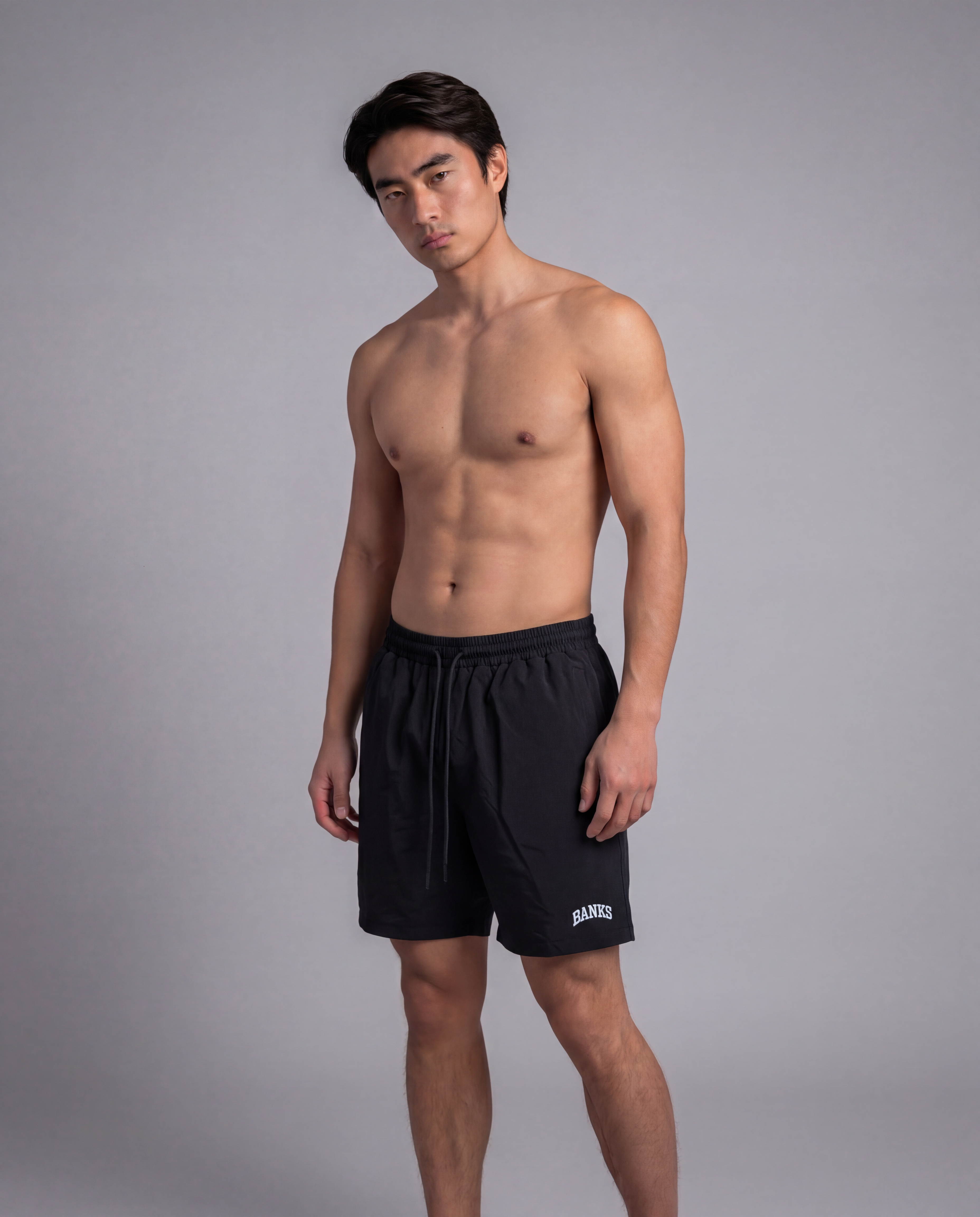 College Swim Shorts Black